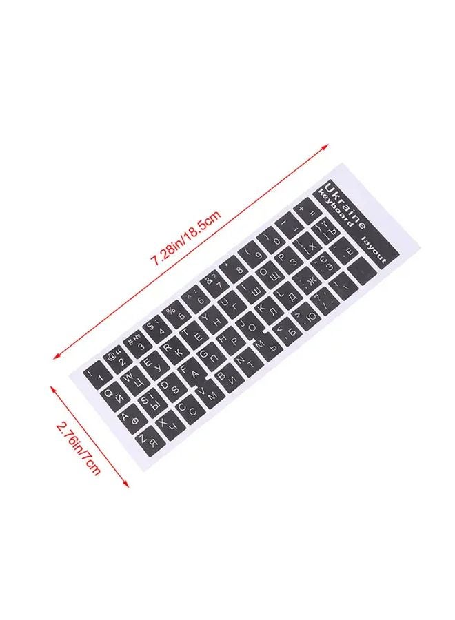 ملصقات لوحة المفاتيح الأوكرانية موديل D متينة من PVC سهلة التطبيق أحرف سوداء بيضاء حمراء زرقاء - Image 3